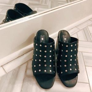 NEW SOL-SANA Charlotte Stud Mule - BLACK